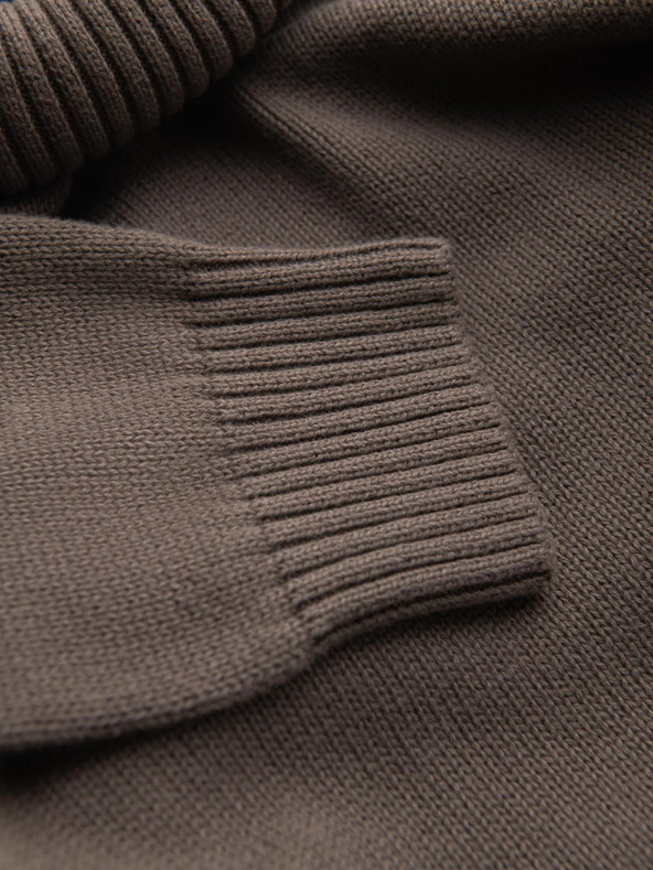 Ombre Clothing Muški pleteni pulover Golf - smeđosiva V1 OM-SWTN-0163 Ombre Clothing