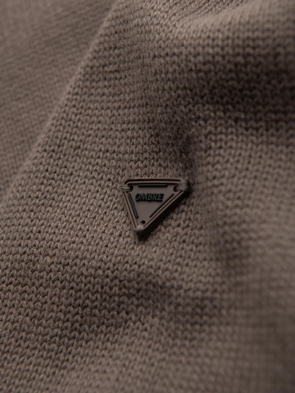 Ombre Clothing Muški pleteni pulover Golf - smeđosiva V1 OM-SWTN-0163 Ombre Clothing