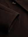 Ombre Clothing Muški dvoredan kaput s dekorativnim dugmadima - tamno smeđi V3 OM-COWC-0137 Ombre Clothing