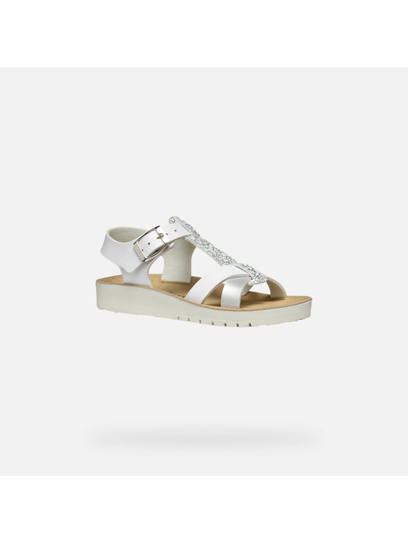 Geox Bijele djevojčje sandale Geox Sandal Costarei Gi