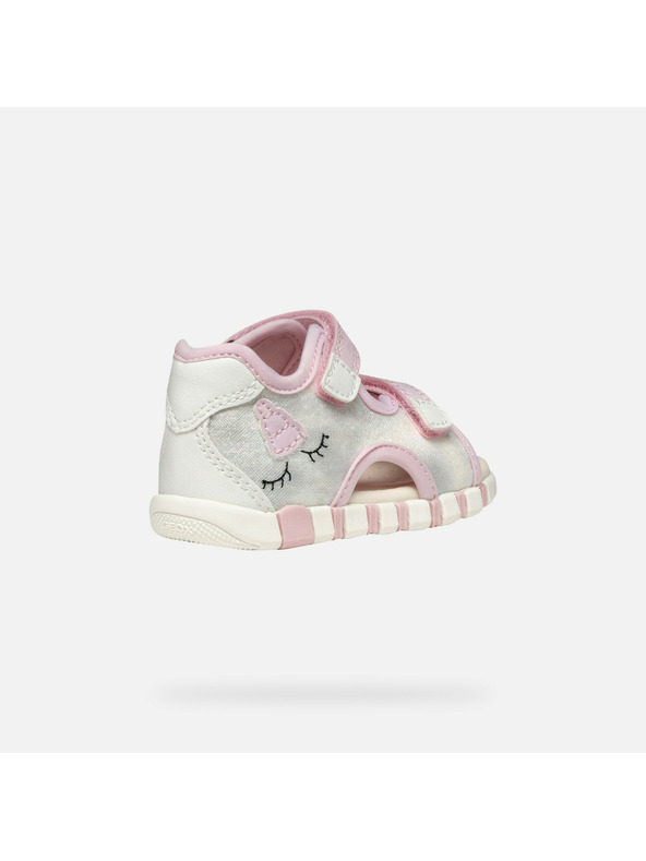 Geox Srebrne djevojčje bosonožne sandale Geox Sandal Iupidoo Gir