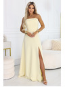 numoco ELARA Korzetnena maxi haljina s razporima i vezanjem na leđima - maslačno žuta