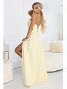 numoco ELARA Korzetnena maxi haljina s razporima i vezanjem na leđima - maslačno žuta