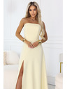 numoco ELARA Korzetnena maxi haljina s razporima i vezanjem na leđima - maslačno žuta