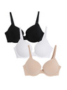 Marks & Spencer Komplet od tri ženska push-up grudnjaka u bež, bijeloj i crnoj boji sa žicama Marks & Spencer