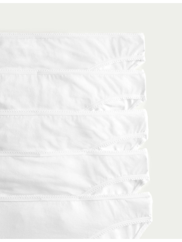 Marks & Spencer Bikini gaćice od pamuka s lycra®, 5 kom u pakiranju Marks & Spencer bijele