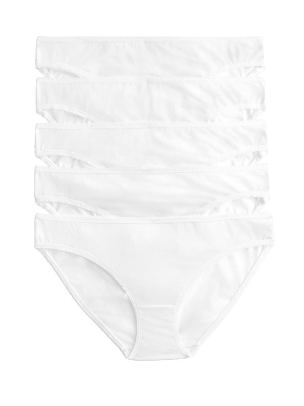 Marks & Spencer Bikini gaćice od pamuka s lycra®, 5 kom u pakiranju Marks & Spencer bijele