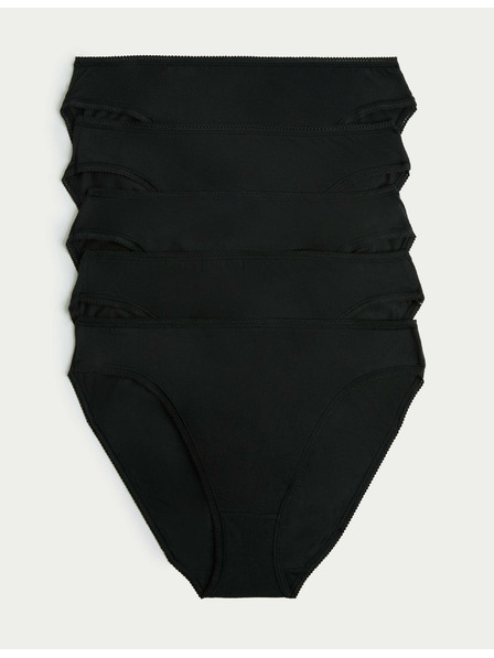 Marks & Spencer Marks & Spencer High Cut Cotton Lycra® gaćice od 5 komada, crne