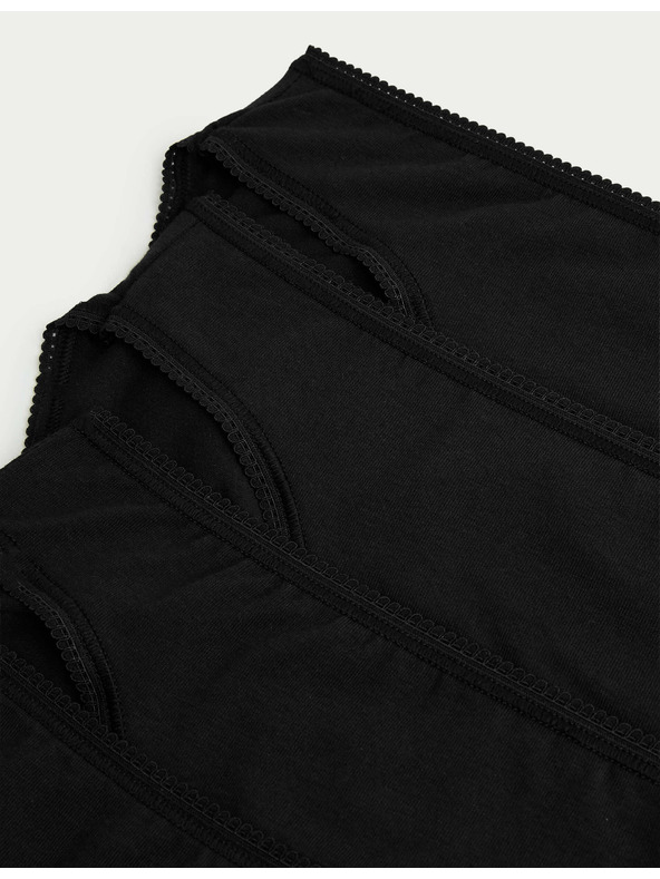 Marks & Spencer Marks & Spencer High Cut Cotton Lycra® gaćice od 5 komada, crne