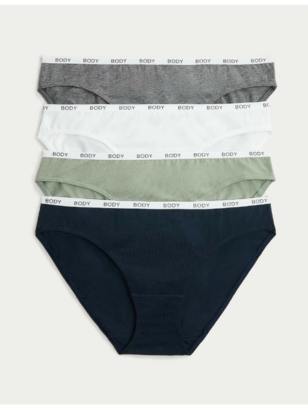 Marks & Spencer Bikini gaćice s visokim udjelom pamuka, set 4 kom Marks & Spencer plave