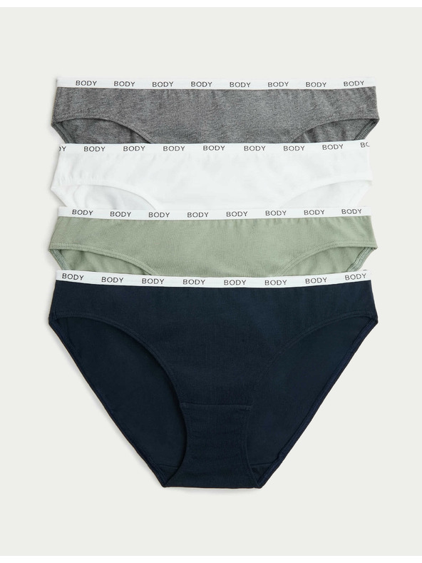 Marks & Spencer Bikini gaćice s visokim udjelom pamuka, set 4 kom Marks & Spencer plave