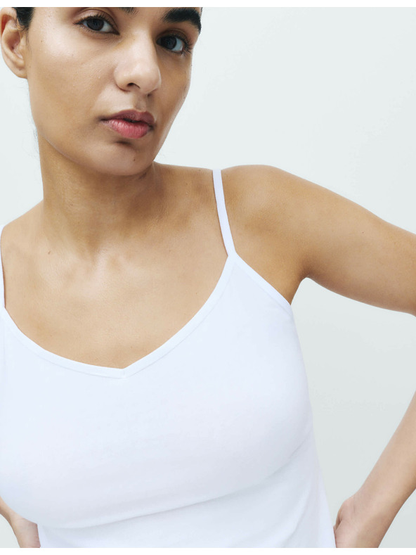 Marks & Spencer Majica na bretele s visokim udjelom pamuka, 3 kom Marks & Spencer bijela