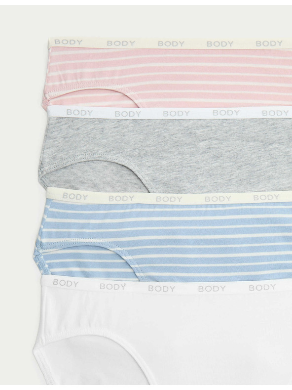 Marks & Spencer Visoko izrezane gaćice s visokim udjelom Supima pamuka, 4 kom Marks & Spencer plava