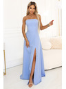 numoco ELARA Korzet maxi haljina s prorezom i vezivanjem na leđima - svetlo plava