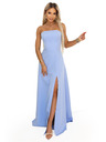 numoco ELARA Korzet maxi haljina s prorezom i vezivanjem na leđima - svetlo plava