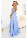 numoco ELARA Korzet maxi haljina s prorezom i vezivanjem na leđima - svetlo plava