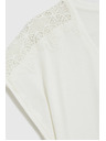 Moodo Bluza s čipkom na rukavima bijela Moodo