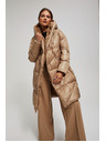 Moodo Duga jakna s kapuljačom tamno bež Moodo