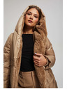 Moodo Duga jakna s kapuljačom tamno bež Moodo