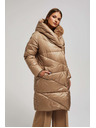 Moodo Duga jakna s kapuljačom tamno bež Moodo