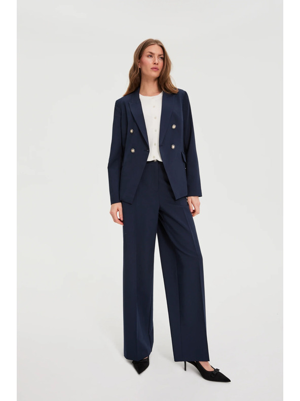 Moodo Hlače sa širokim nogavicama tamno plava Moodo