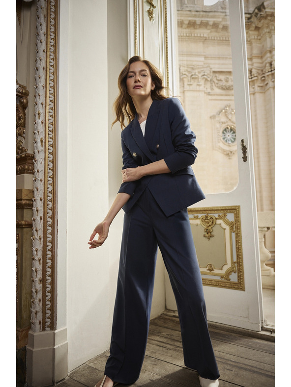 Moodo Hlače sa širokim nogavicama tamno plava Moodo