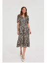 Moodo Haljina midi s uzorkom bež Moodo