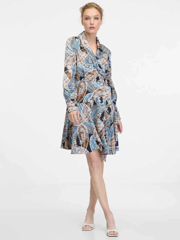 Orsay Plava ženska haljina do koljena s uzorkom ORSAY