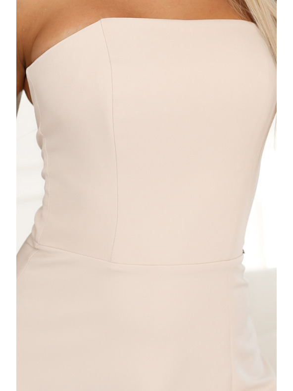 numoco ELARA Korzetnе maxi haljine sa razrezom i vezivanjem na leđima - bež