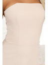 numoco ELARA Korzetnе maxi haljine sa razrezom i vezivanjem na leđima - bež