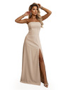 numoco ELARA Korzetnе maxi haljine sa razrezom i vezivanjem na leđima - bež