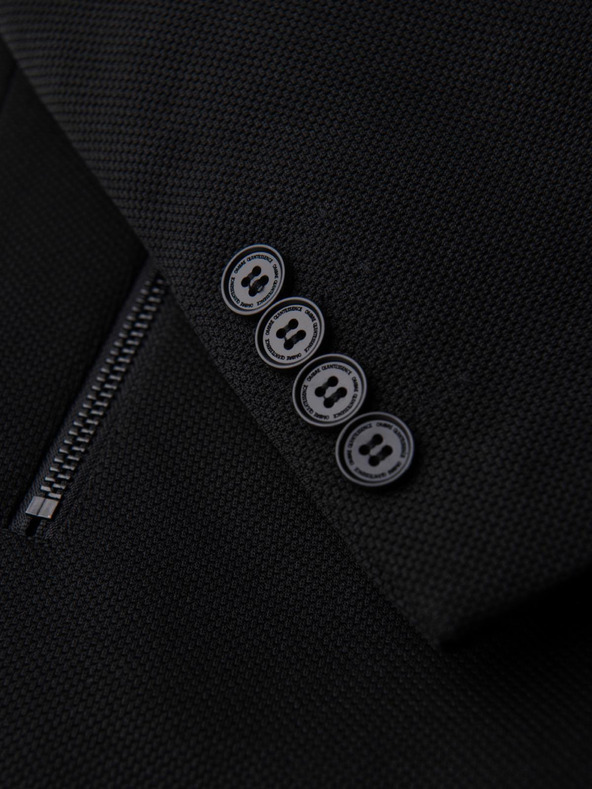 Ombre Clothing Muške prilagođene strukturirane jakne sa visokim ovratnikom - crna V1 OM-COWC-0136 Ombre Clothing