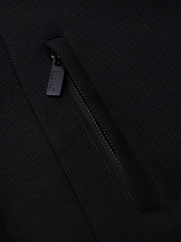 Ombre Clothing Muške prilagođene strukturirane jakne sa visokim ovratnikom - crna V1 OM-COWC-0136 Ombre Clothing