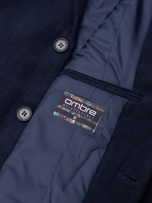Ombre Clothing Muški klasični jednořadni kaput - tamno plava V1 C432 Ombre Clothing