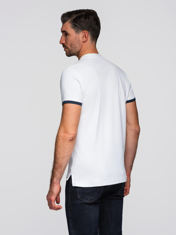 Ombre Clothing Bijela muška polo majica Ombre Clothing