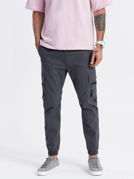 Ombre Clothing Tamnosive muške kargo jogger hlače Ombre Clothing