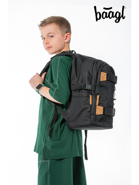 BAAGL  Baagl Skate Darkness sivi školski ruksak
