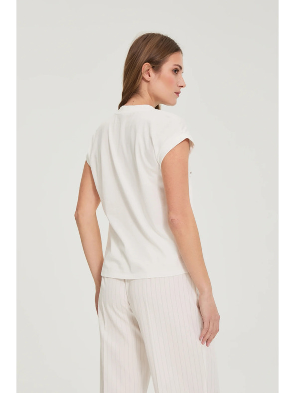 Moodo Majica s printom i perlicama bijela Moodo