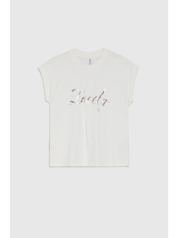 Moodo Majica s printom i perlicama bijela Moodo