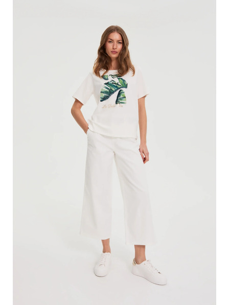 Moodo Pamučna bluza s printom bijela Moodo