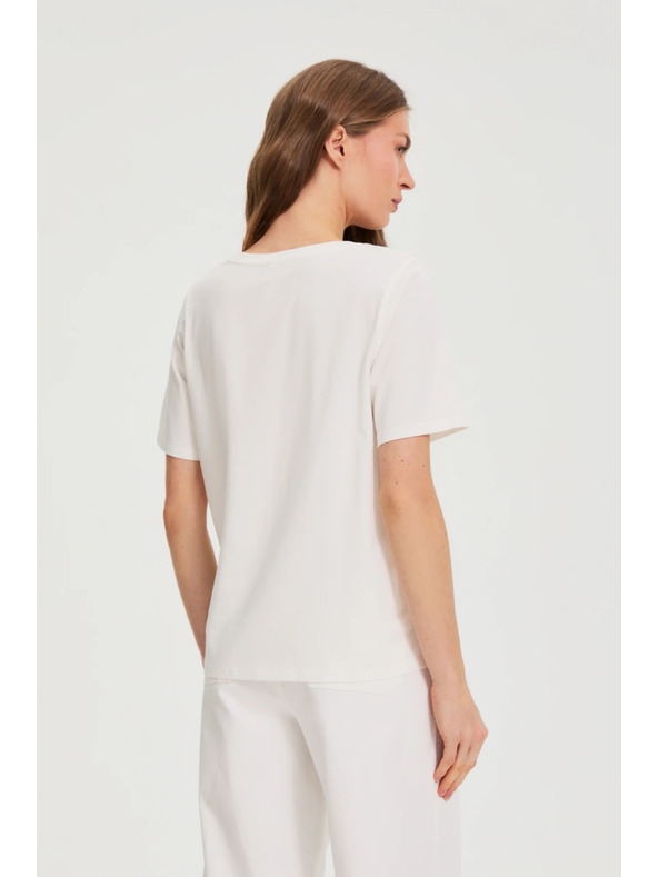 Moodo Pamučna bluza s printom bijela Moodo