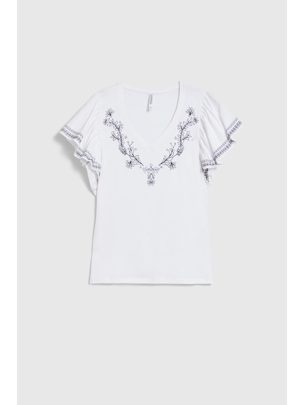 Moodo Pamučna bluza s printom bijela Moodo