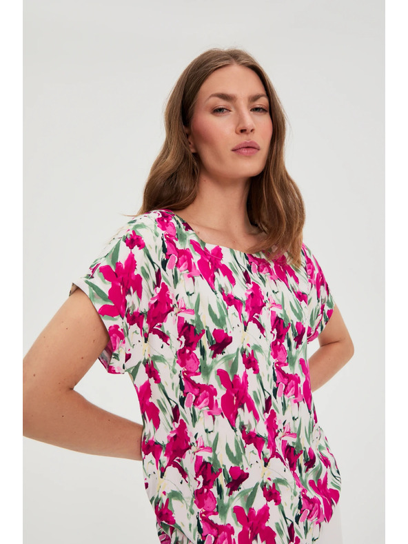 Moodo Košulja s kratkim rukavima fuksija Moodo