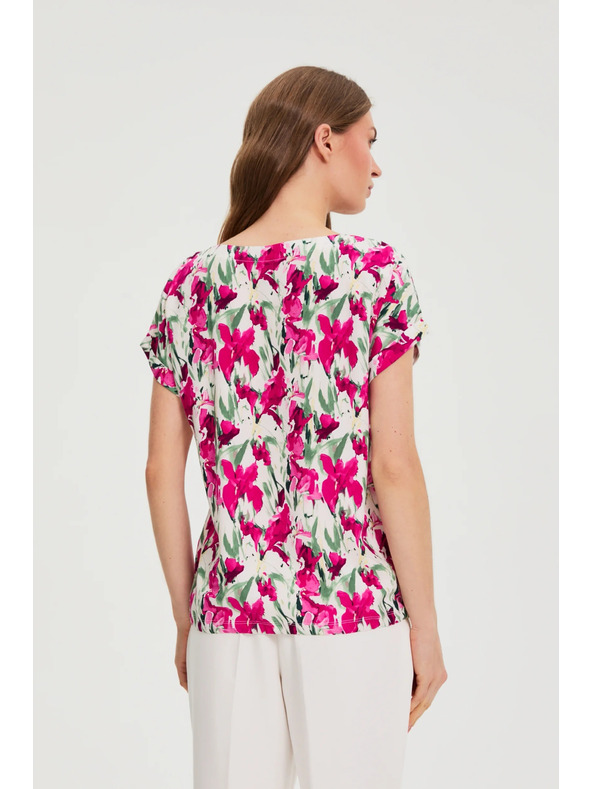 Moodo Košulja s kratkim rukavima fuksija Moodo