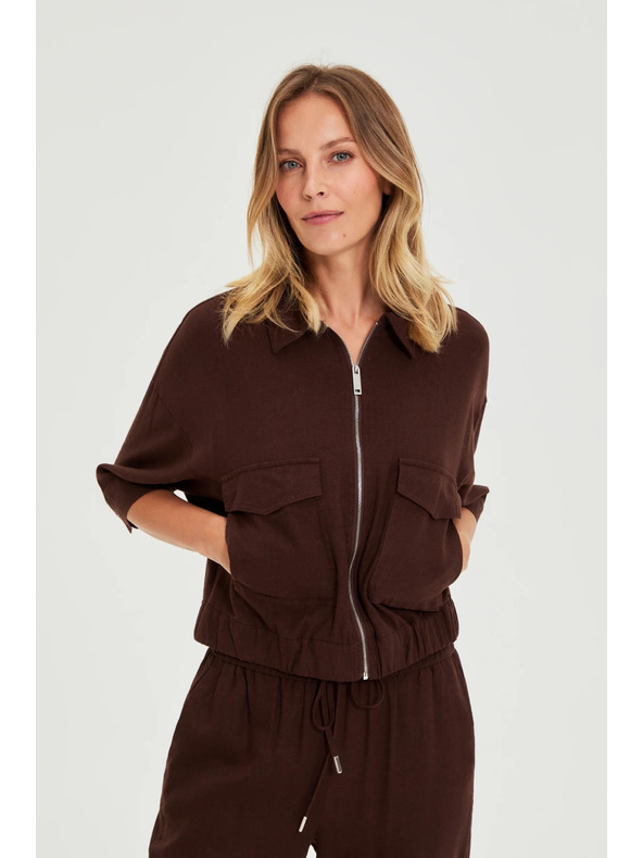 Moodo Jakna s linom smeđa Moodo