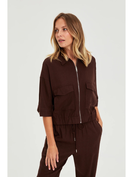 Moodo Jakna s linom smeđa Moodo