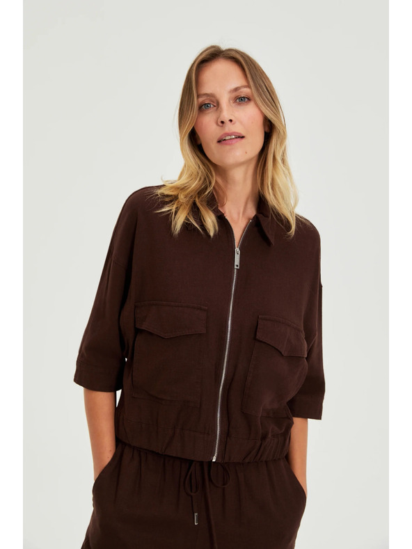 Moodo Jakna s linom smeđa Moodo