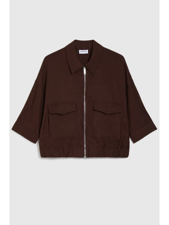 Moodo Jakna s linom smeđa Moodo