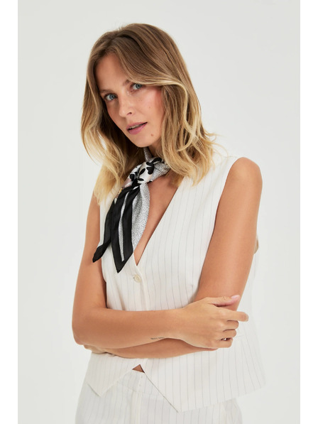 Moodo Prsluk u finim prugama bijela Moodo