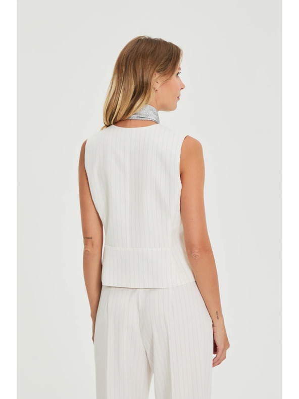 Moodo Prsluk u finim prugama bijela Moodo